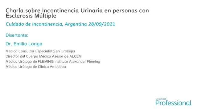 Charla sobre Incontinencia urinaria en personas con esclerosis múltiple